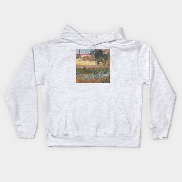 Vincent Van Gogh- Flowering Garden with Path Kids Hoodie by SybaDesign